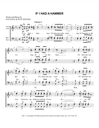 If I Had A Hammer (the Hammer Song) (arr. Tom Gentry)
