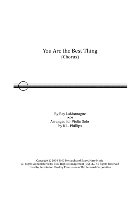 You Are The Best Thing (arr. K.L. Phillips)