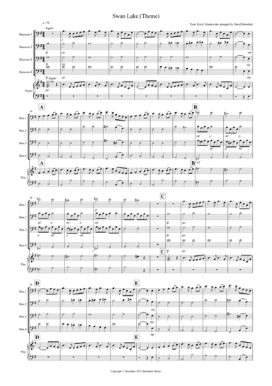 Swan Lake Theme for Bassoon Quartet (arr. David Burndrett)