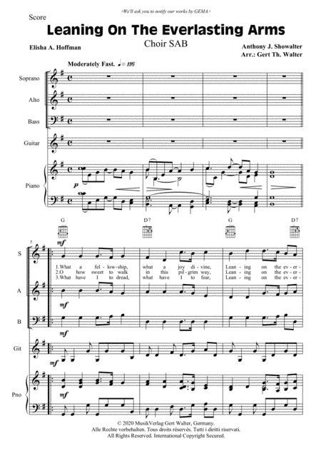 Leaning On The Everlasting Arms (arr. Gert Th. Walter)