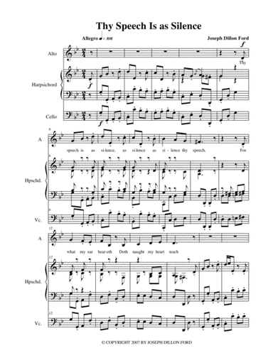 Thy Speech is as silence for alto voice, harpsichord and cello