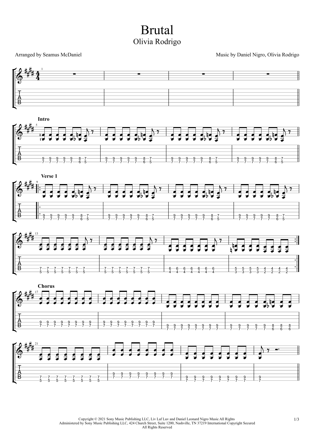 Brutal (arr. Seamus McDaniel)