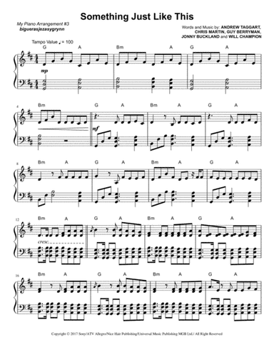Something Just Like This (arr. Jeza Sygrynn Bigueras)
