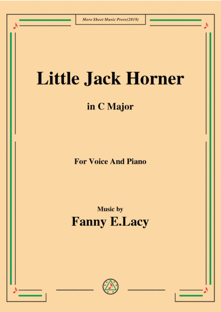Fanny E.Lacy-Little Jack Horner,in C Major,for Voice and Piano (arr. MSM)