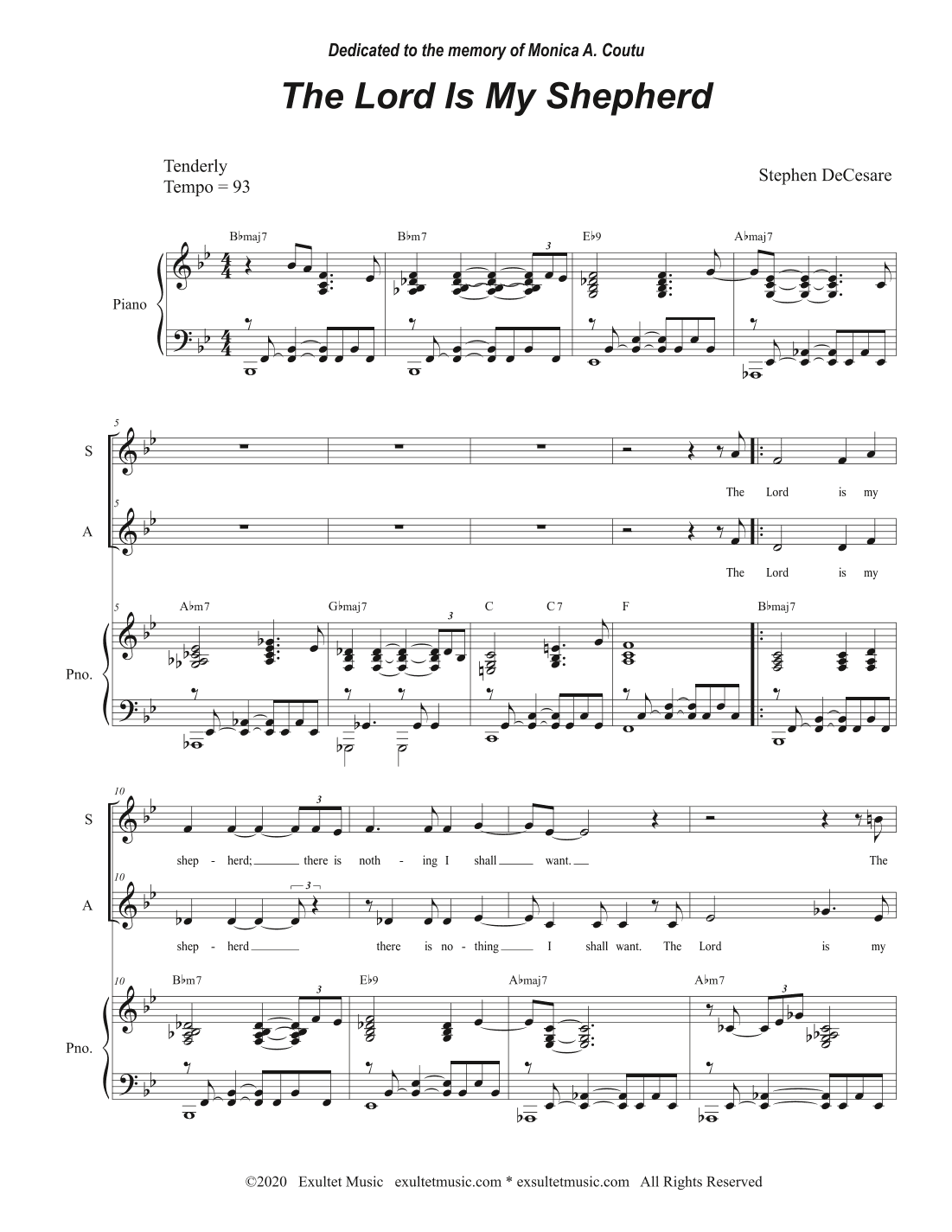 The Lord Is My Shepherd (2-part choir - (SA)