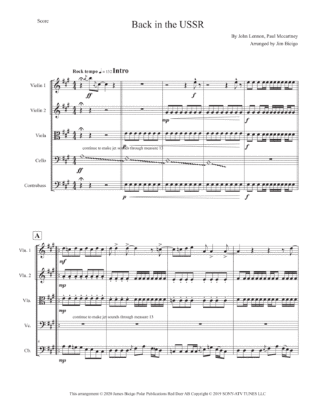 Back In The Ussr (arr. Jim Bicigo)