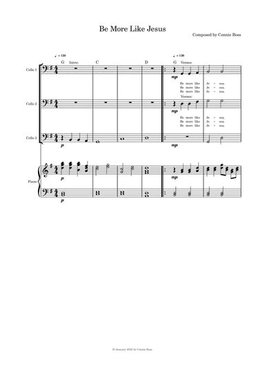 Be More Like Jesus - (Lent/Good Friday) strings cello trio and piano
