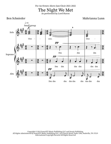 The Night We Met (arr. Mahrianna Lunn)