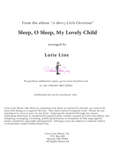 Sleep, O Sleep My Lovely Child (arr. Lorie Line)