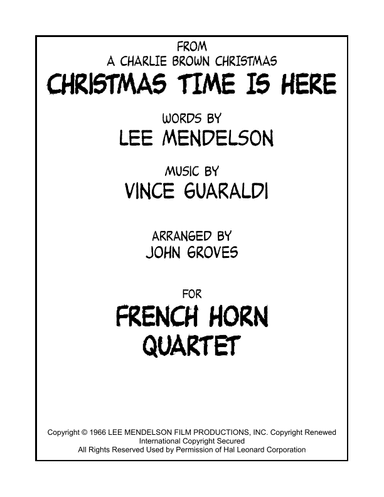 Christmas Time Is Here (arr. John Groves)