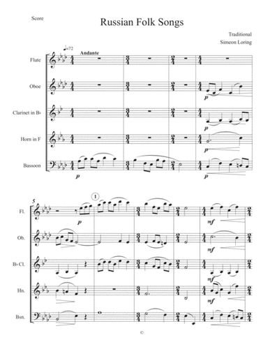 Traditional Russian Folk Songs (arr. Simeon Loring)