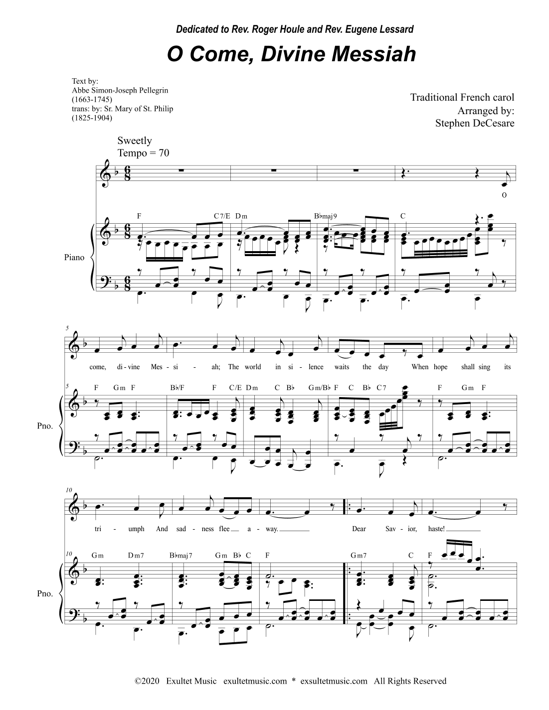O Come, Divine Messiah (Unison choir) (arr. Stephen DeCesare)