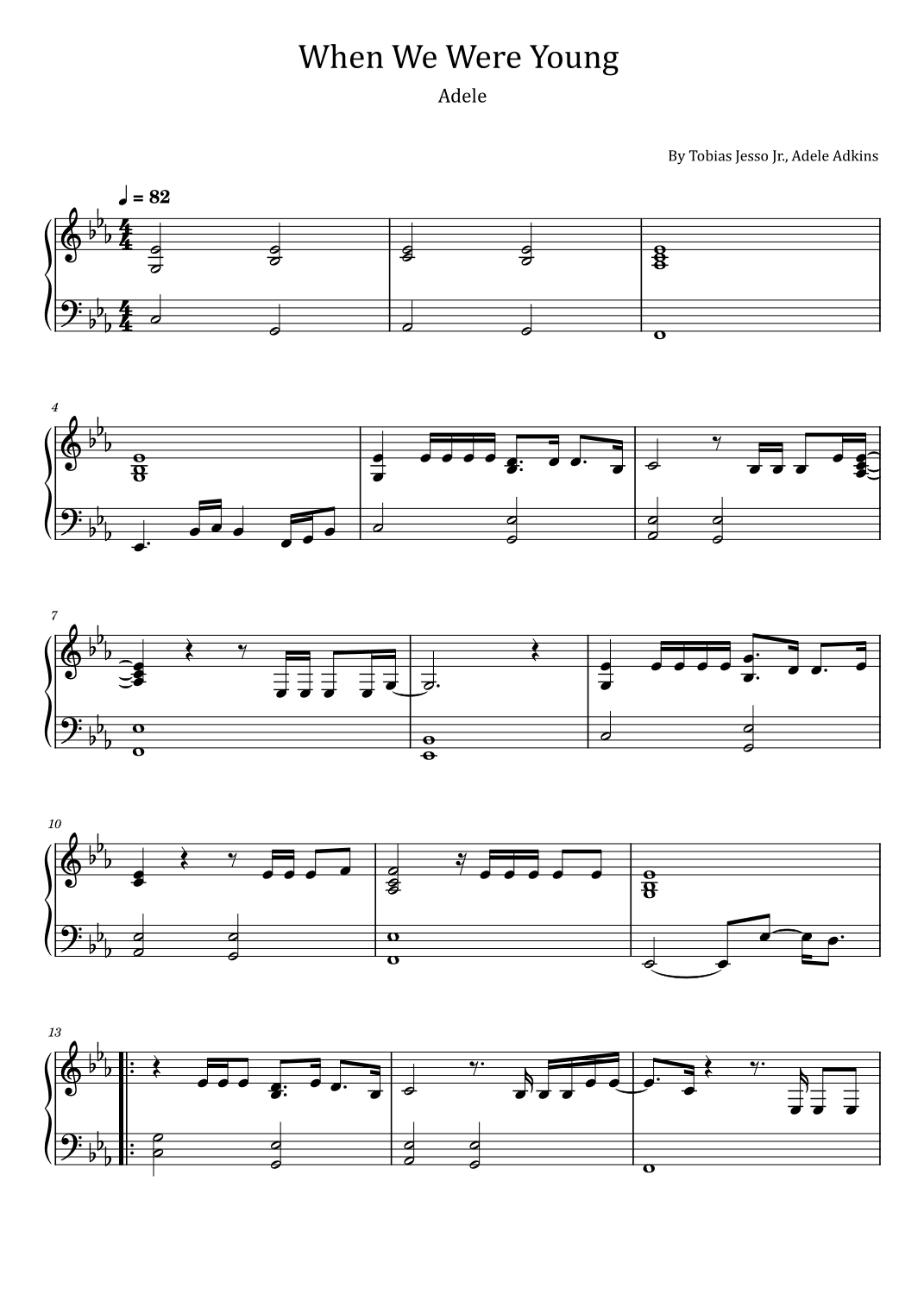 When We Were Young (arr. poon)