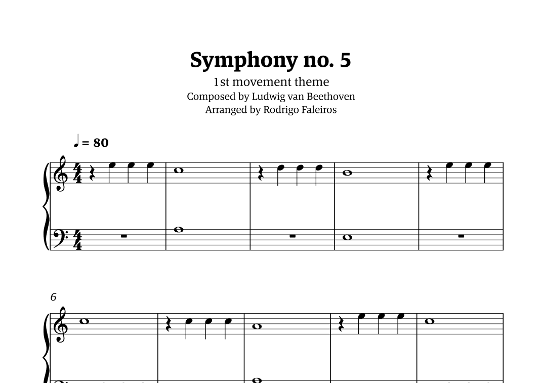 Symphony no. 5 - 1st movement (theme) (arr. Rodrigo Faleiros)