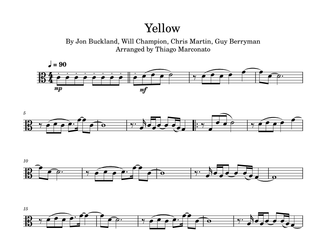 Yellow (arr. Thiago Marconato)