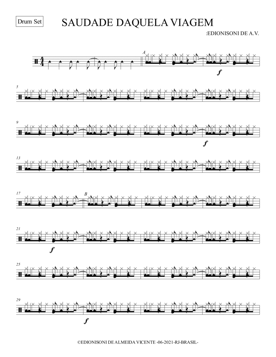 01-SAUDADE DAQUELA VIAGEM - Drum Set