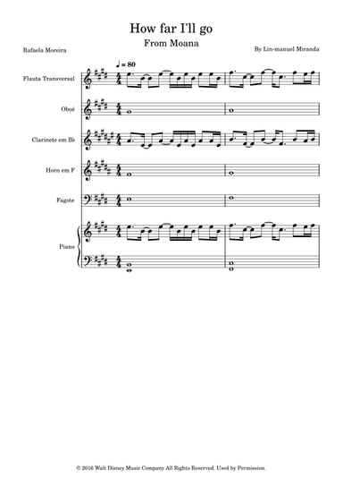 How Far I'll Go (arr. Rafaela Moreira)