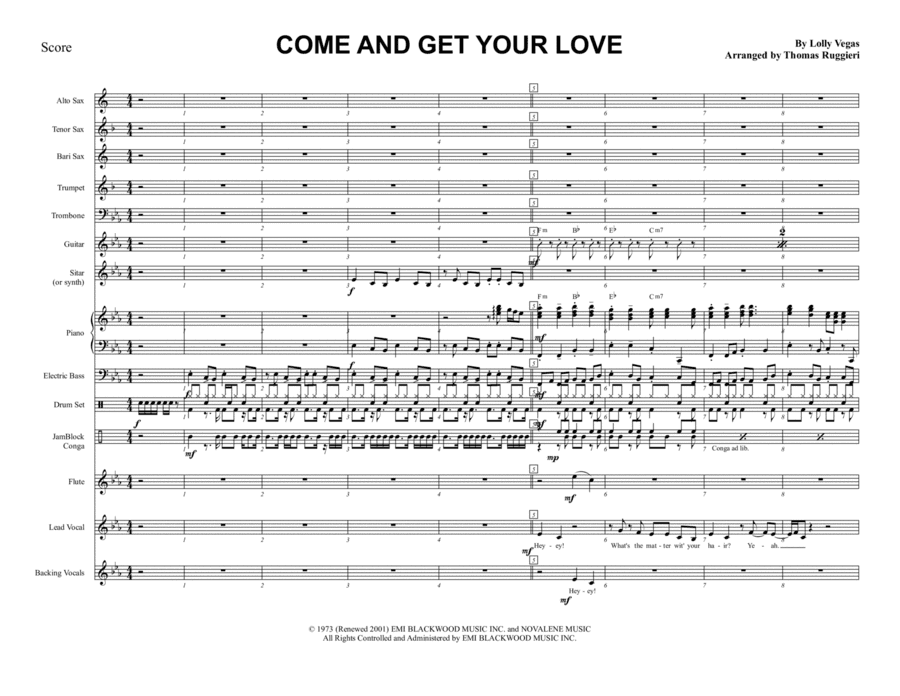 Come And Get Your Love (arr. Thomas Ruggieri)
