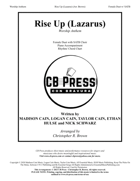 Rise Up (lazarus) (arr. Christopher R. Brown)