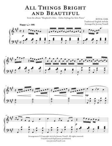 All Things Bright and Beautiful (arr. Jeremy Yowell)