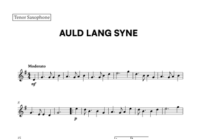 Auld Lang Syne (for Tenor Saxophone) (arr. Cadenza Editions)