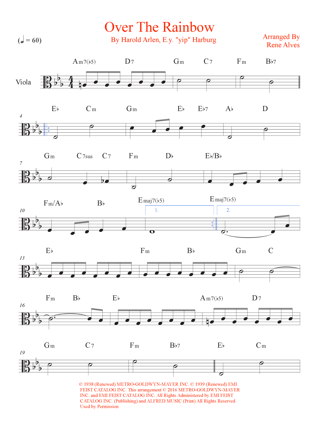 Over The Rainbow (arr. Rene Alves)