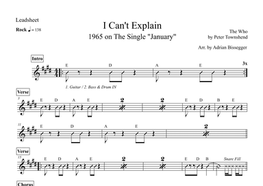 I Can't Explain (arr. Adrian Bissegger)