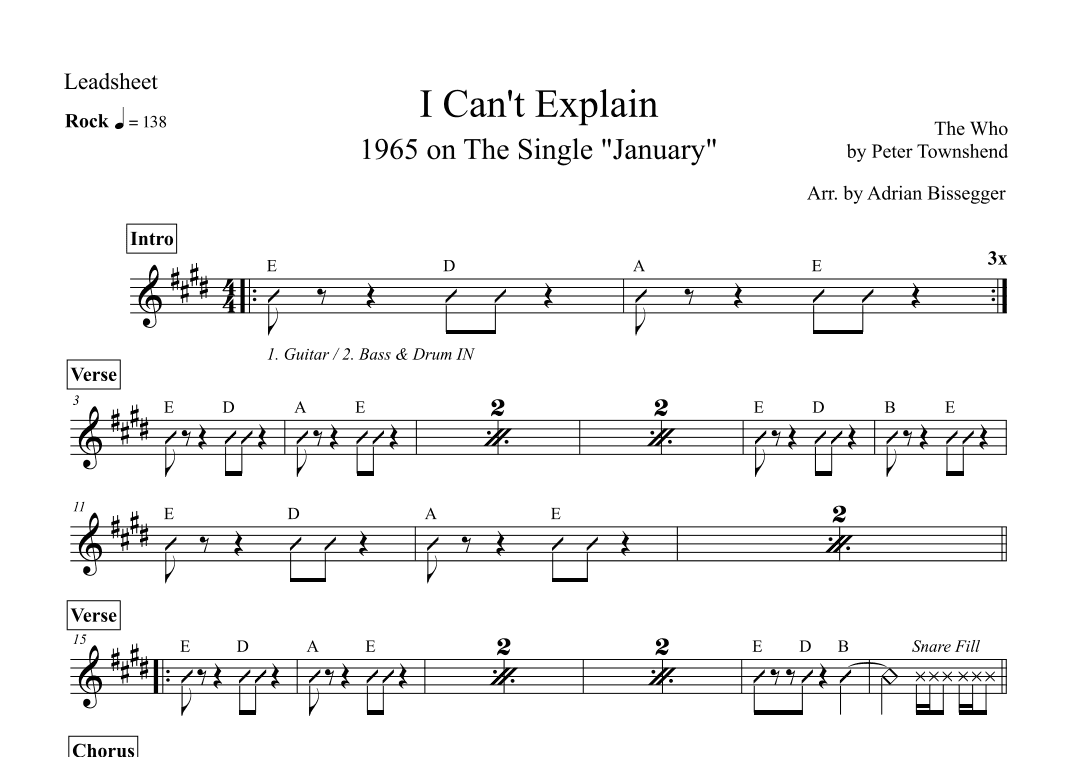 I Can't Explain (arr. Adrian Bissegger)