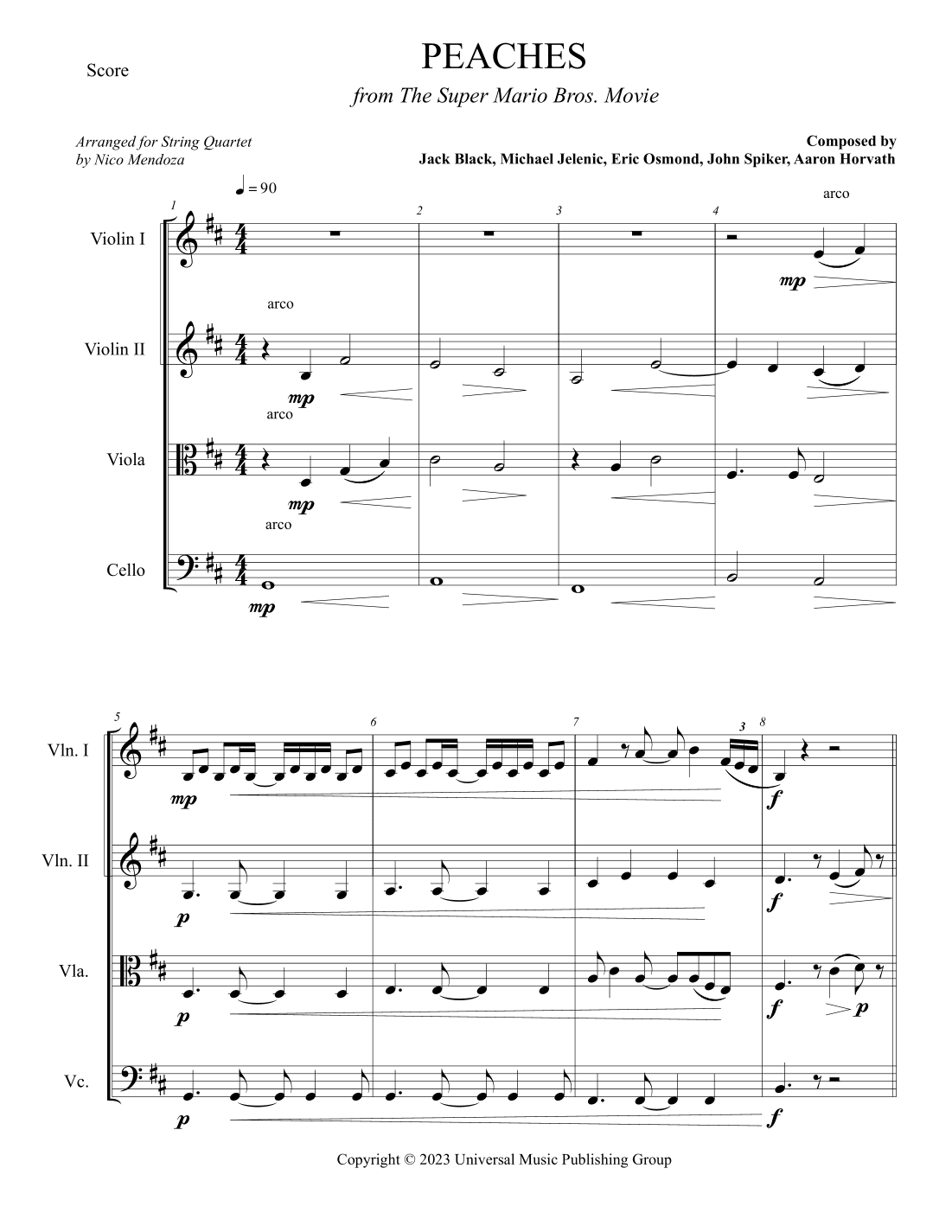 Peaches (arr. Nico Mendoza)