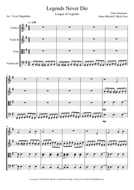 Legends Never Die (arr. Victor Magalhães)