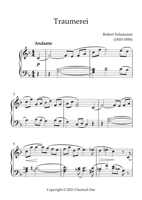 Schumann - Traumerei(With Note name) (arr. MPS)