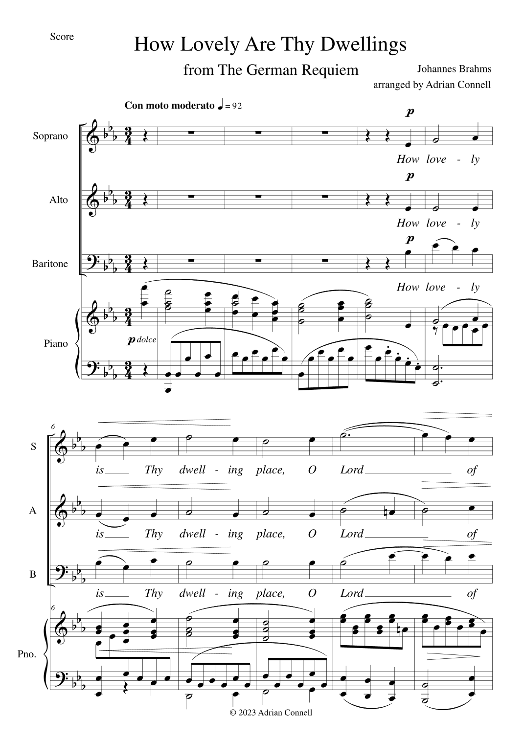 How Lovely are thy Dwellings from German Requiem (arr. Adrian Connell)