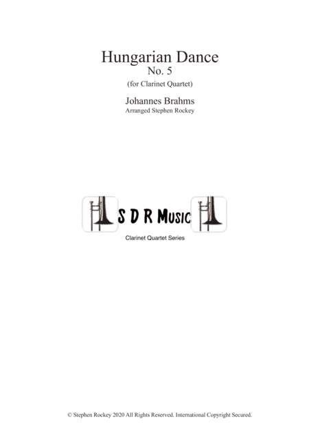 Hungarian Dance No.5 for Clarinet Quartet (arr. Stephen Rockey)