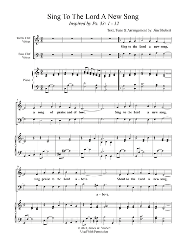 Sing To The Lord A New Song