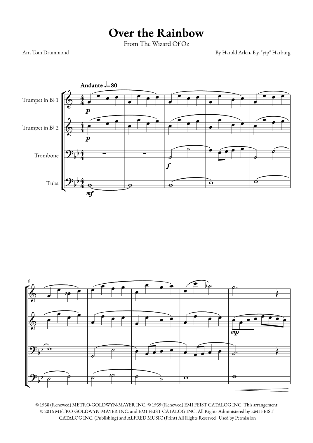 Over The Rainbow (arr. Tom Drummond)