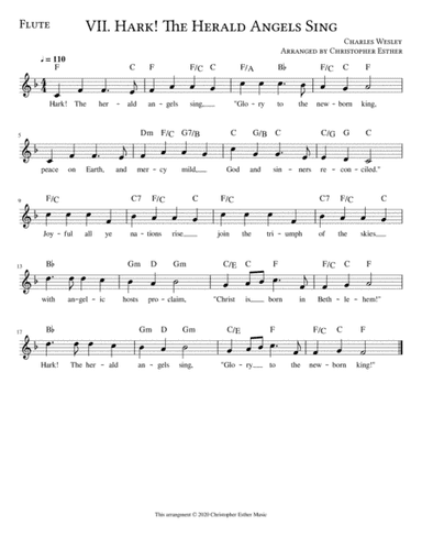 Hark! The Herald Angles Sing for Flute (arr. Christopher Esther)