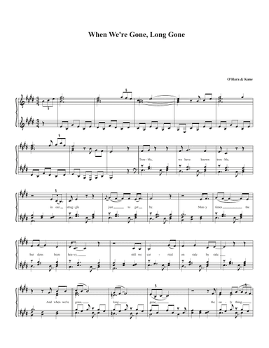 When We're Gone, Long Gone (arr. Biegler)