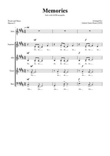 Memories (arr. Gabriel Santo Ruata)