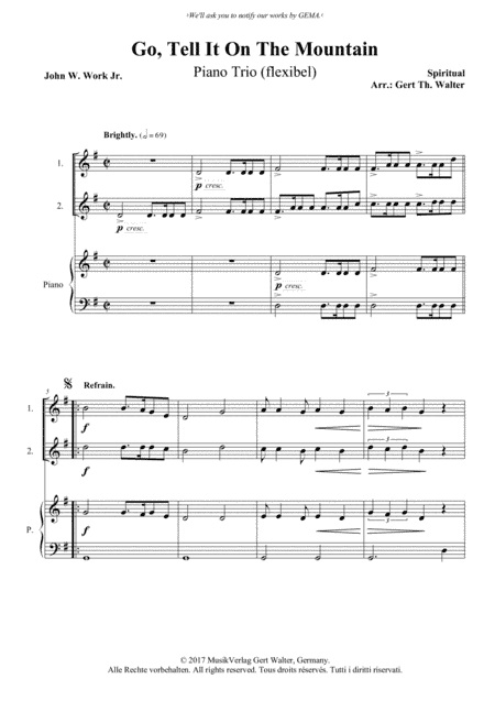 Go, Tell It On The Mountain (arr. Gert Th. Walter)