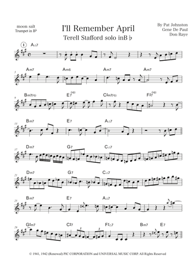 I'll Remember April (arr. moon salt)