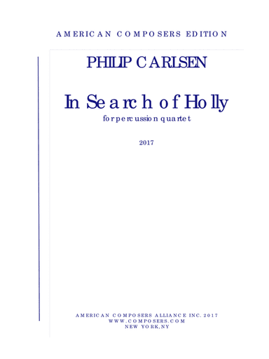 [Carlsen] In Search of Holly