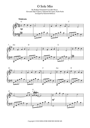 O Sole Mio (arr. Kaiserin Rebecca)