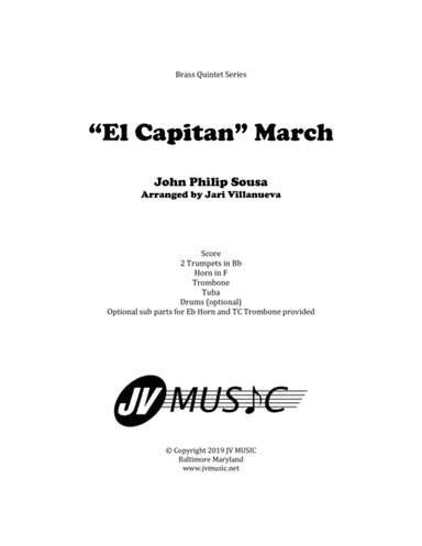 El Capitan for Brass Quintet by John Philip Sousa (arr. Jari Villanueva)