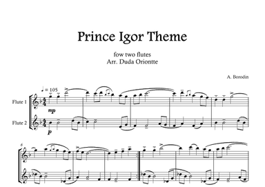 Prince Igor Theme (flute duet) Borodin (arr. Duda Oriontte)