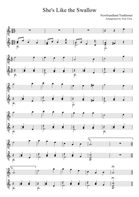 She's Like the Swallow (arr. Nick Clow)