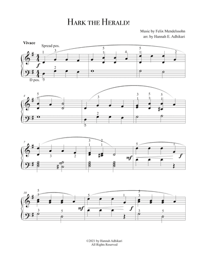 Hark the Herald - Piano Solo (arr. Hannah E. Adhikari)