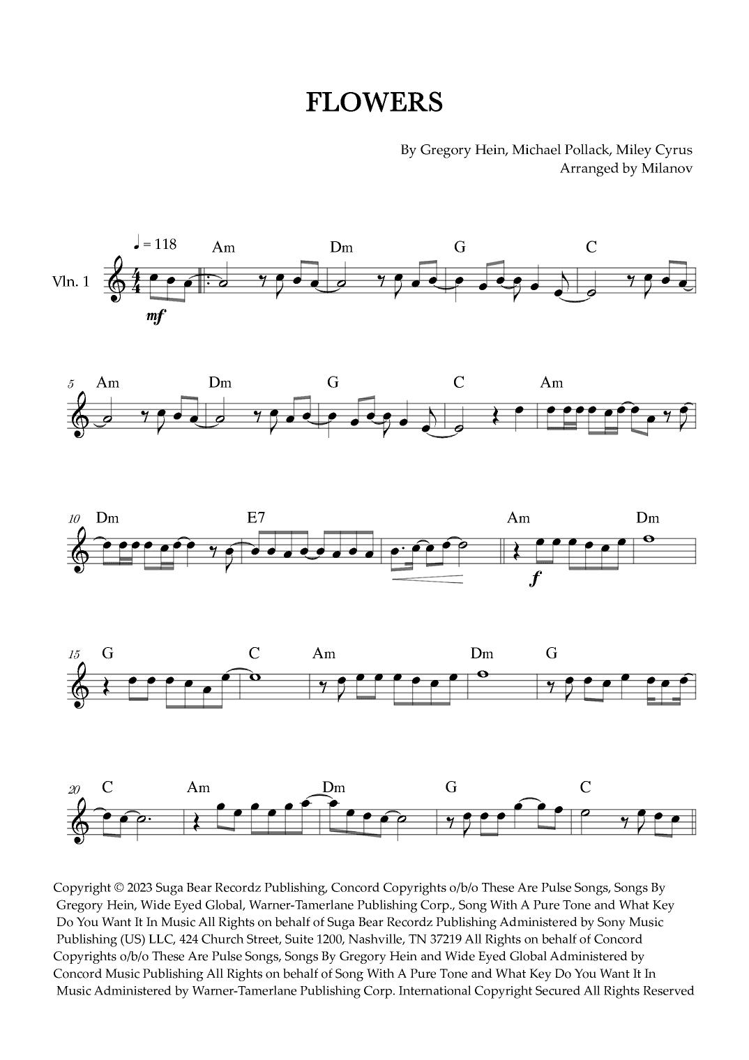 Flowers (arr. Milanov)