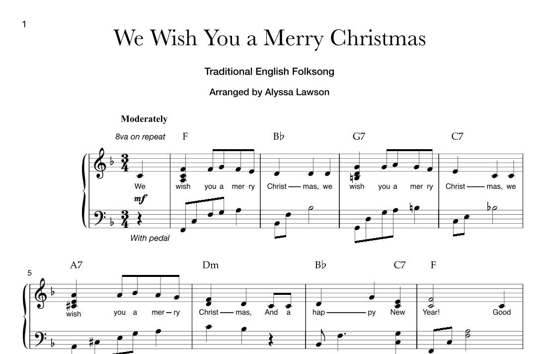 We Wish You a Merry Christmas (arr. Alyssa Lawson)