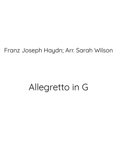Allegretto in G Haydn two clarinets duet (arr. Sarah Wilsonn)