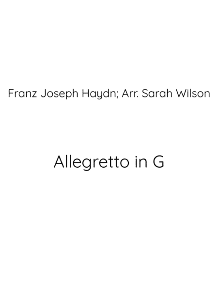 Allegretto in G Haydn two clarinets duet (arr. Sarah Wilsonn)